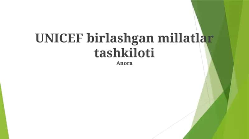 UNICEFning muvaffaqiyatlari 1