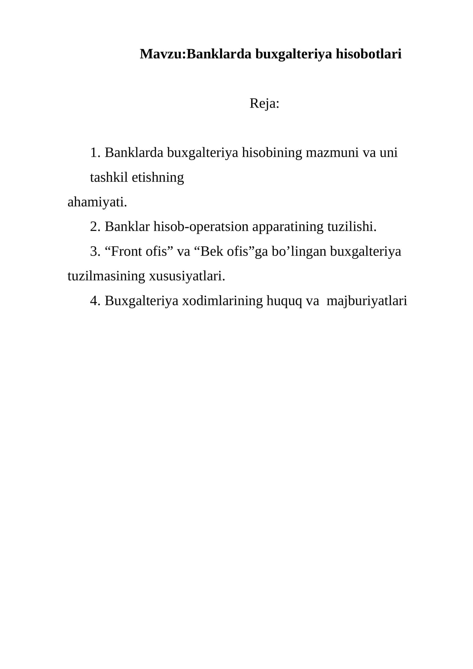 Banklarda buxgalteriya hisobotlari 1