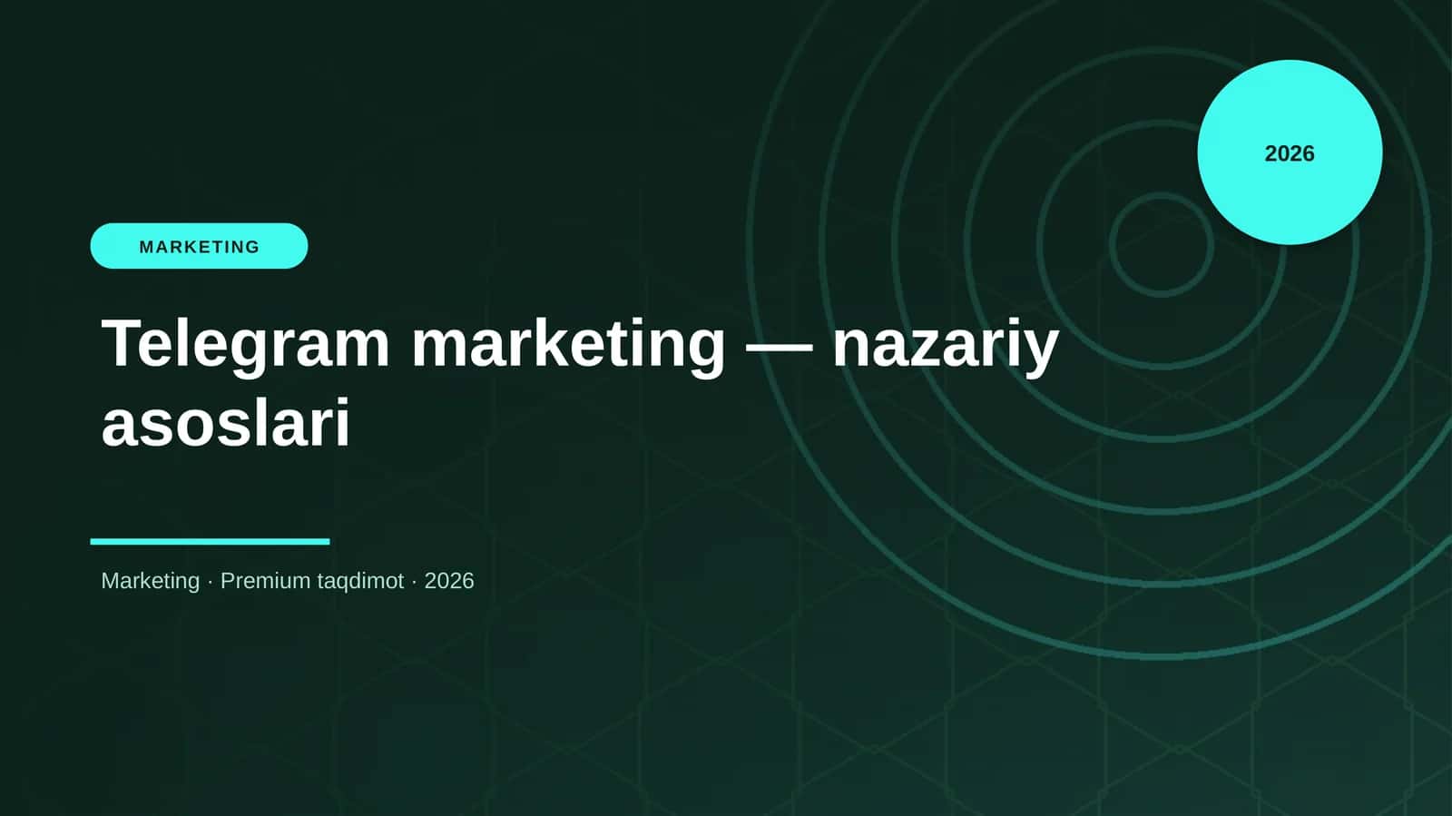 Telegram Marketing — Nazariy Asoslari 1