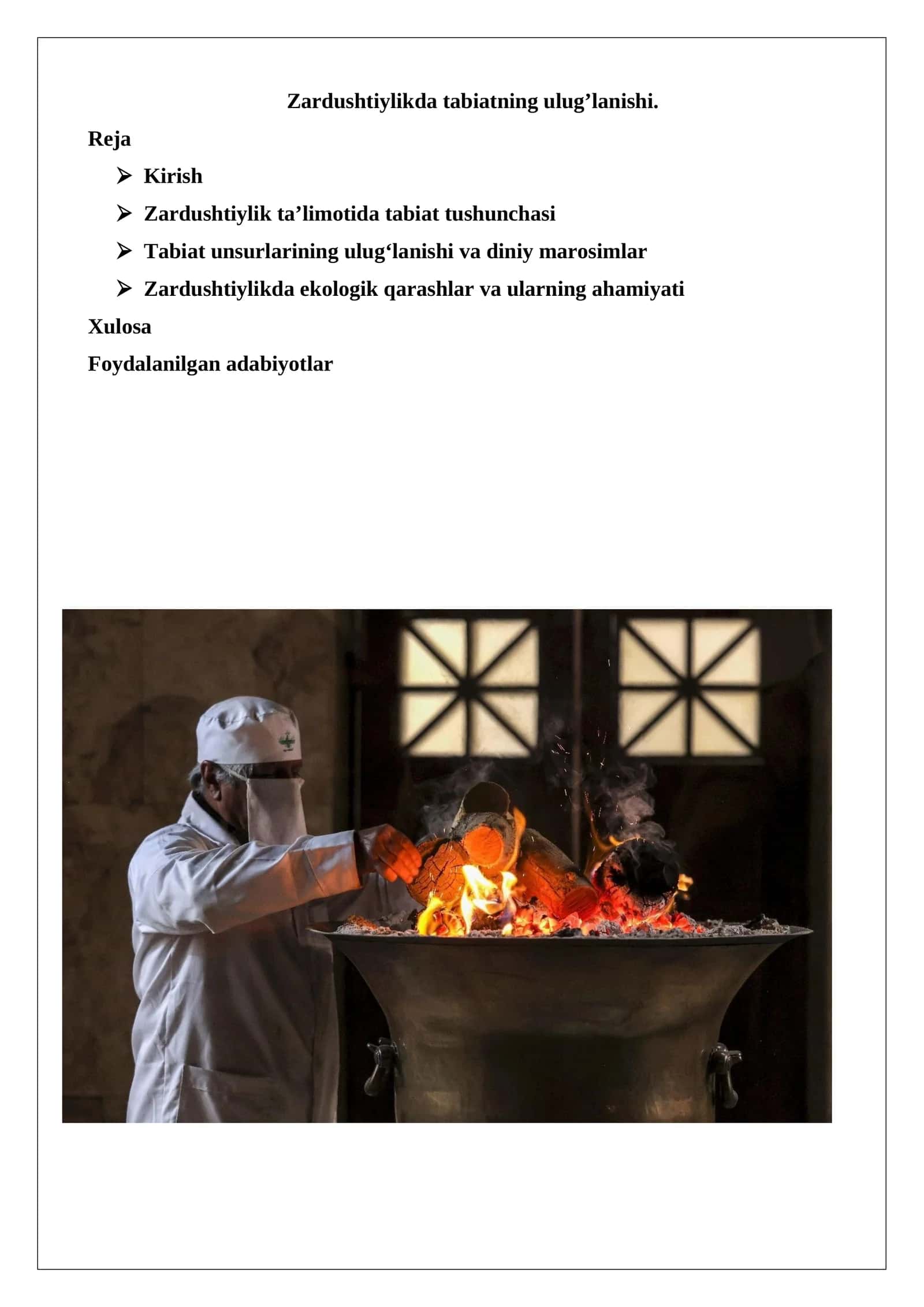 Zardushtiylikda tabiatning ulug’lanishi 1