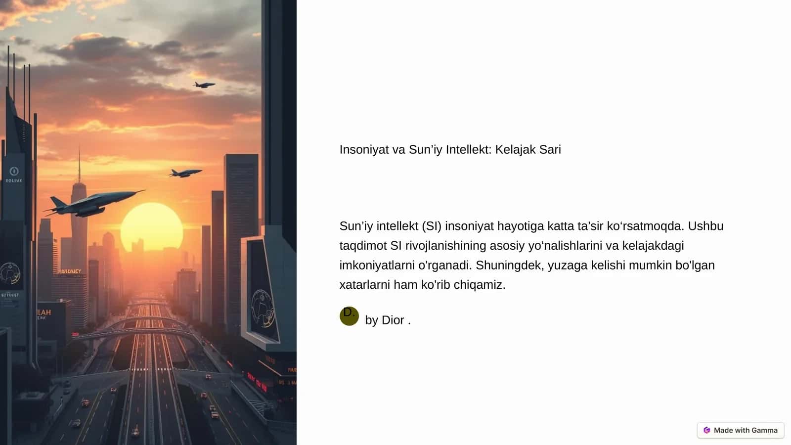 Insoniyat va Sun’iy Intellekt: Kelajak Sari 1
