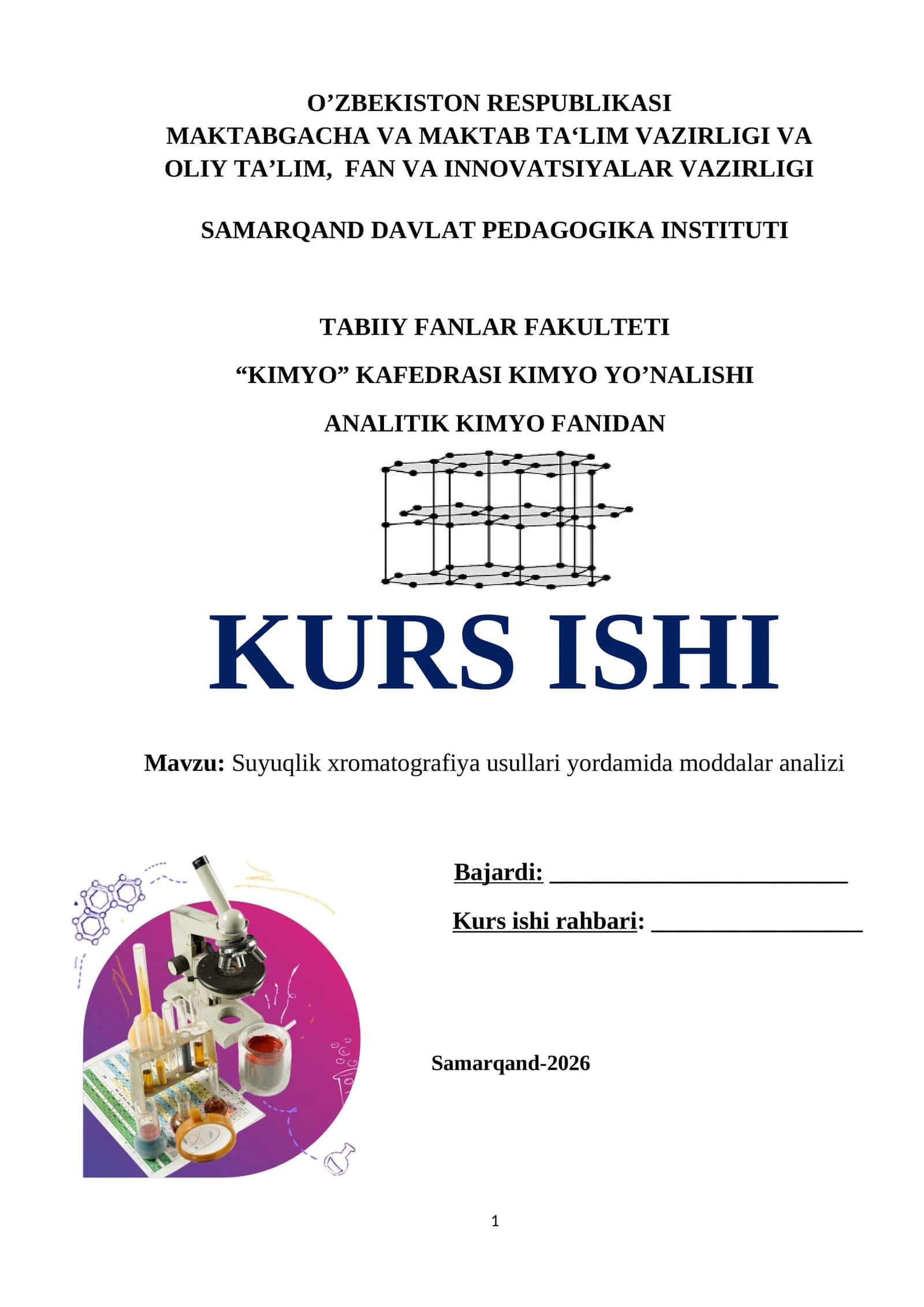 Suyuqlik xromatografiya usullari yordamida moddalar analizi 1