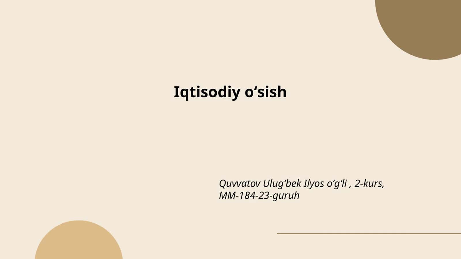 Iqtisodiy oʻsish 1
