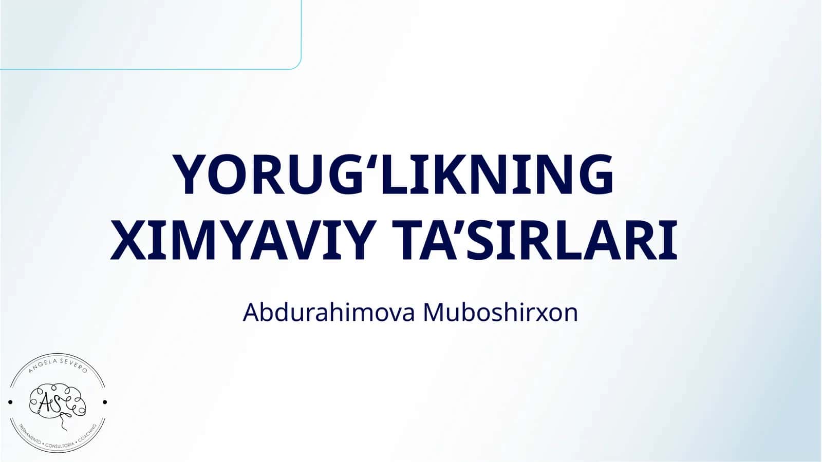 YORUG‘LIKNING XIMYAVIY TA’SIRLARI 1