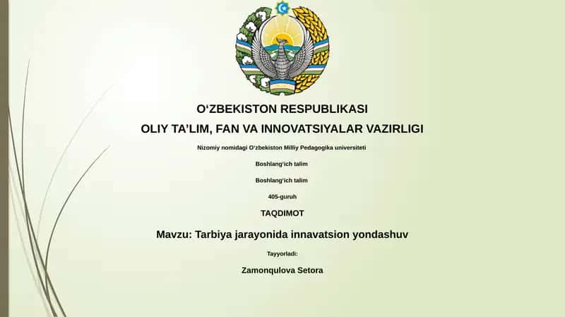 Tarbiya jarayonida innavatsion yondashuv 1