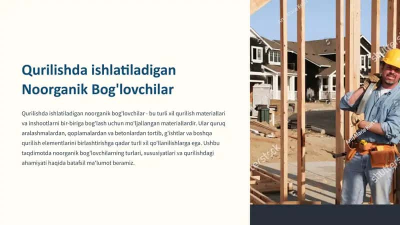 Qurilishda ishlatiladigan Noorganik Bog'lovchilar 1