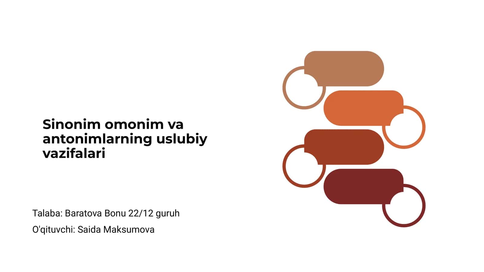 Sinonim omonim va antonimlarning uslubiy vazifalari 1