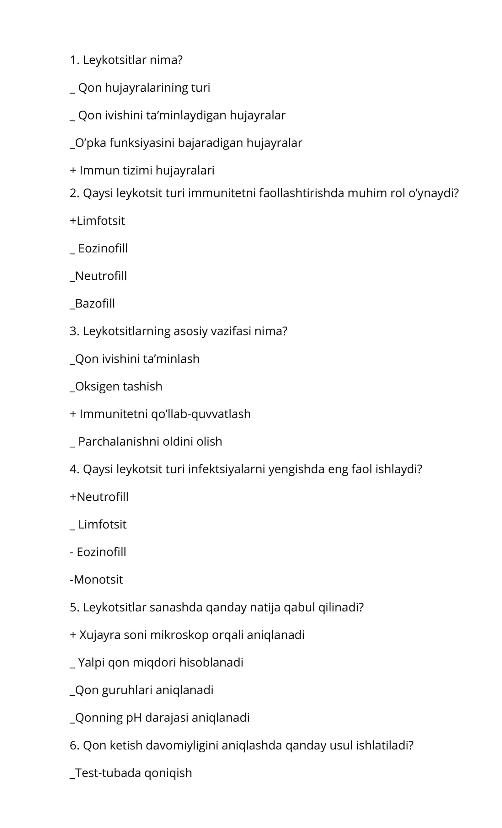 Leykotsitlarning vazifasi 1