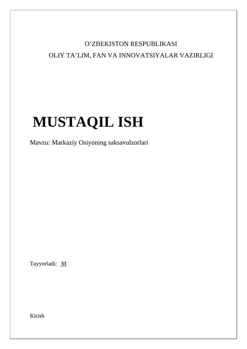 Markaziy Osiyoning saksovulzorlari 1