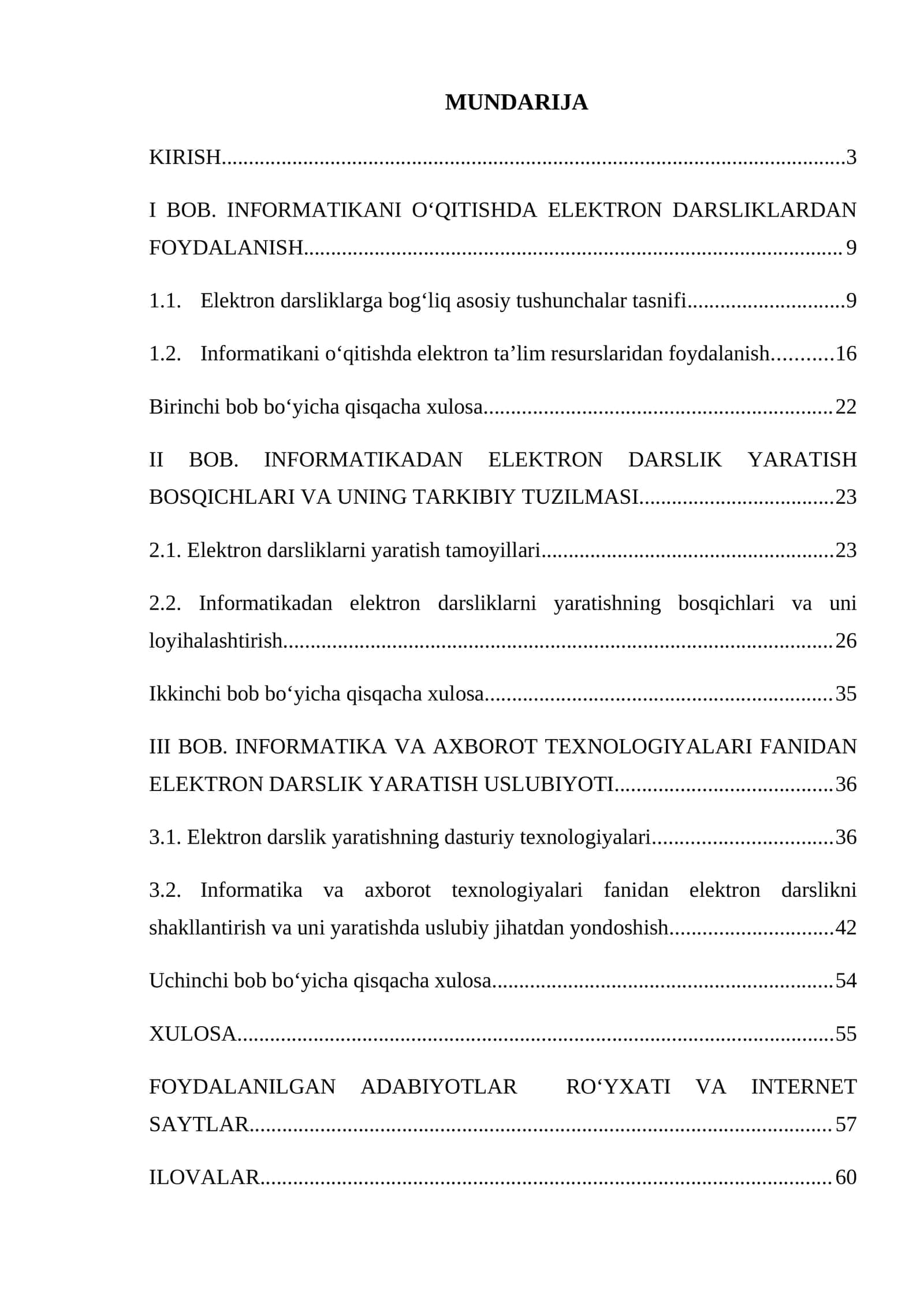 Informatikadan elektron darslik yaratish uslubiyoti 1