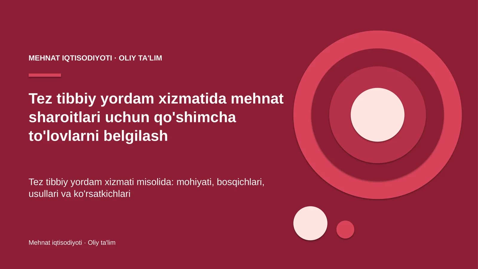 tez tibbiy yordam xizmatida mehnat sharoitlari uchun qo'shimcha to'lovlarni belgilash 7837 1