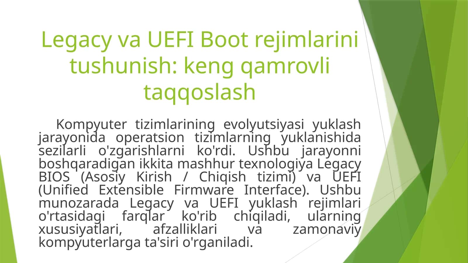Legacy va UEFI Boot rejimlarini tushunish: keng qamrovli taqqoslash 1