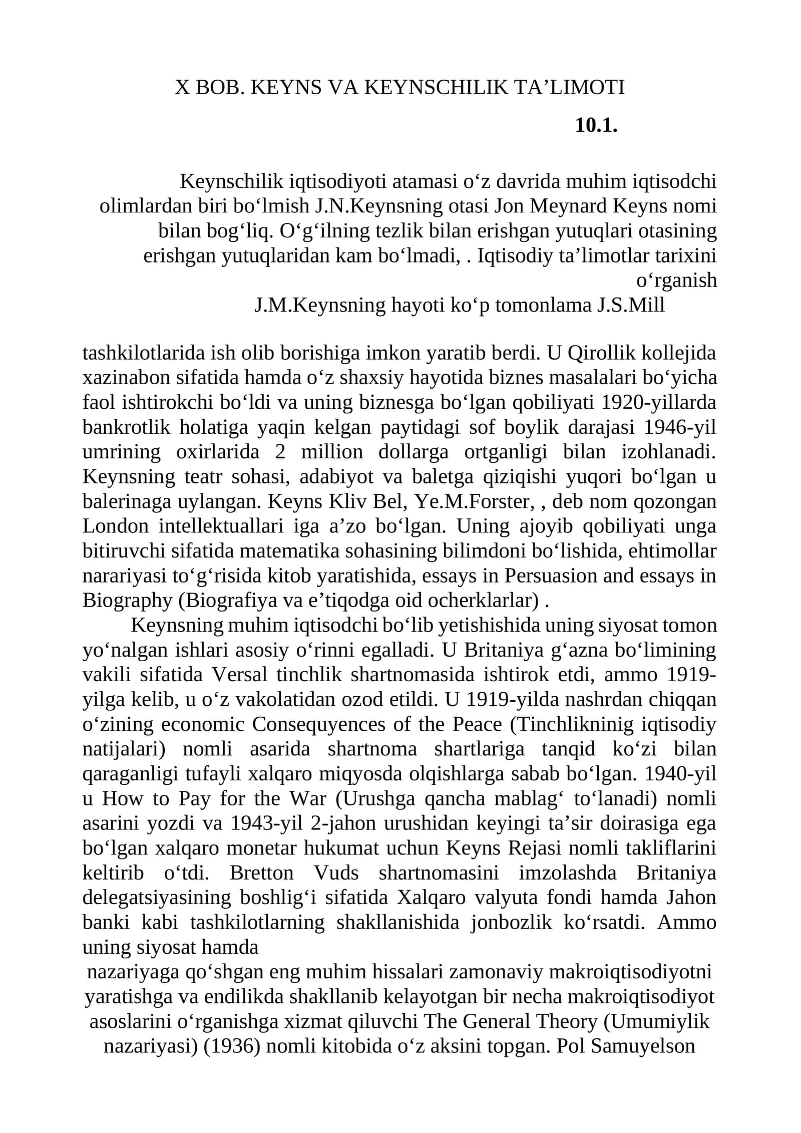 BOB. KEYNS VA KEYNSCHILIK TA’LIMOTI 1