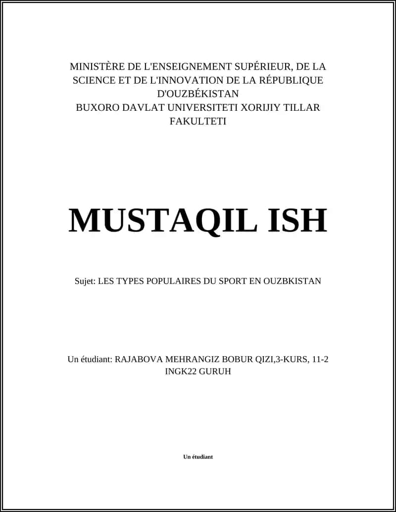 Types populaires du sport en Ouzbékistan 1