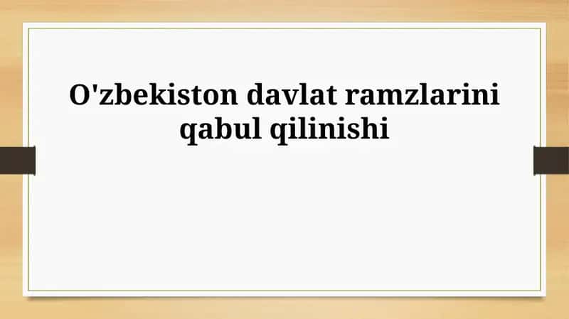 Oʻzbekiston ramzlari: Milliy iftixor va birlik 1