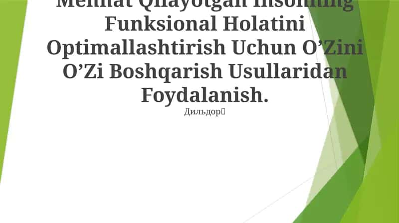 Özyönetim Teknikleri 1