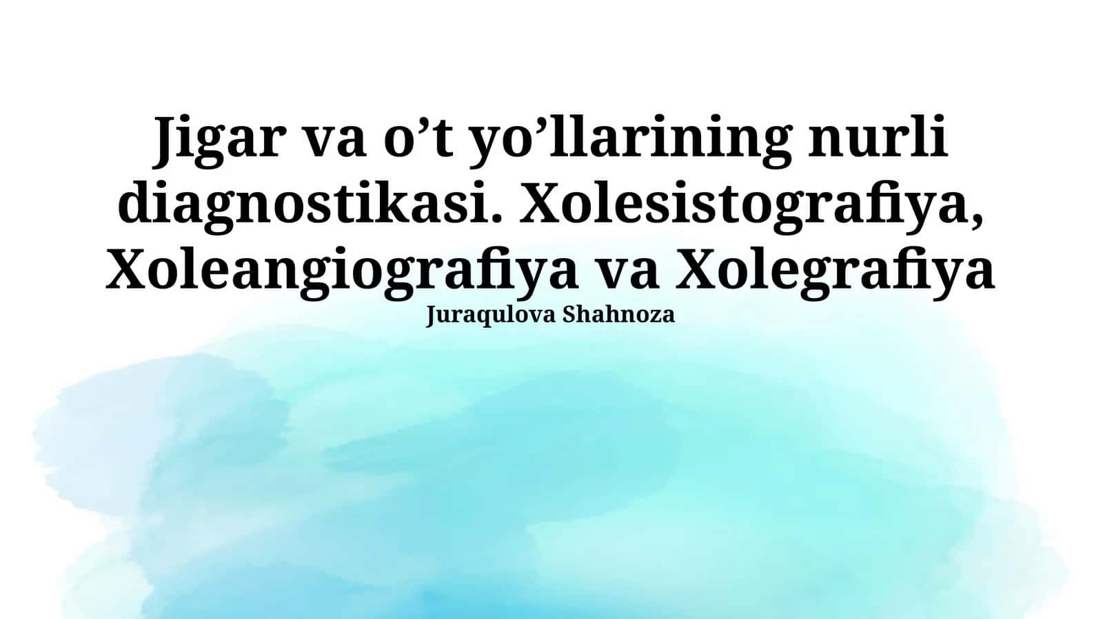 Xoletsitografiya 1