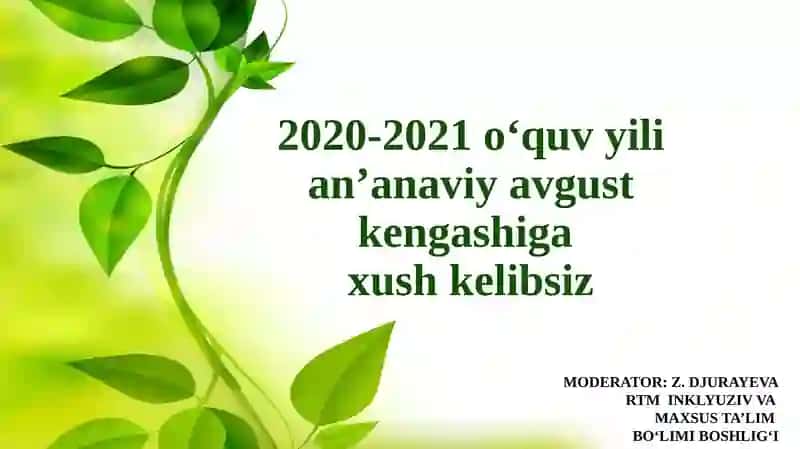 2020-2021 O‘quv yili lan’anaviy avgust kengashi