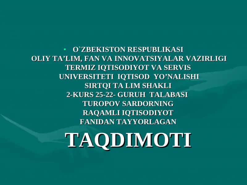 Elektron to‘lov tizimlari 1