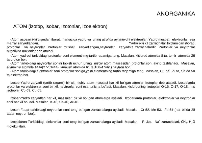 ANORGANIKA 1