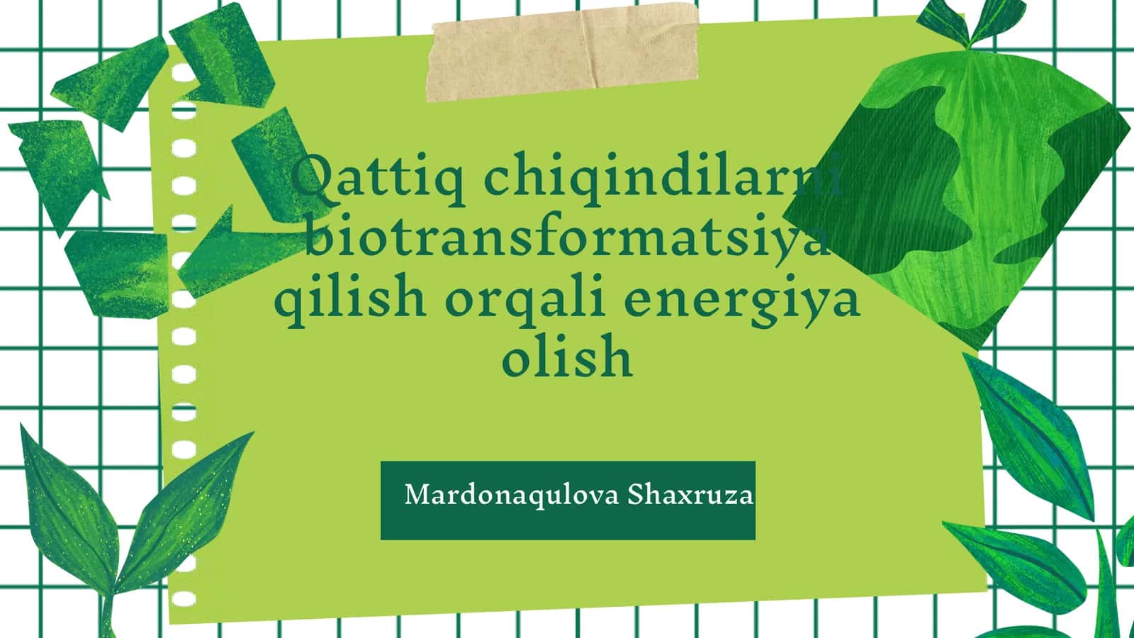 Biotransformatsiya qilish orqali energiya olish 1