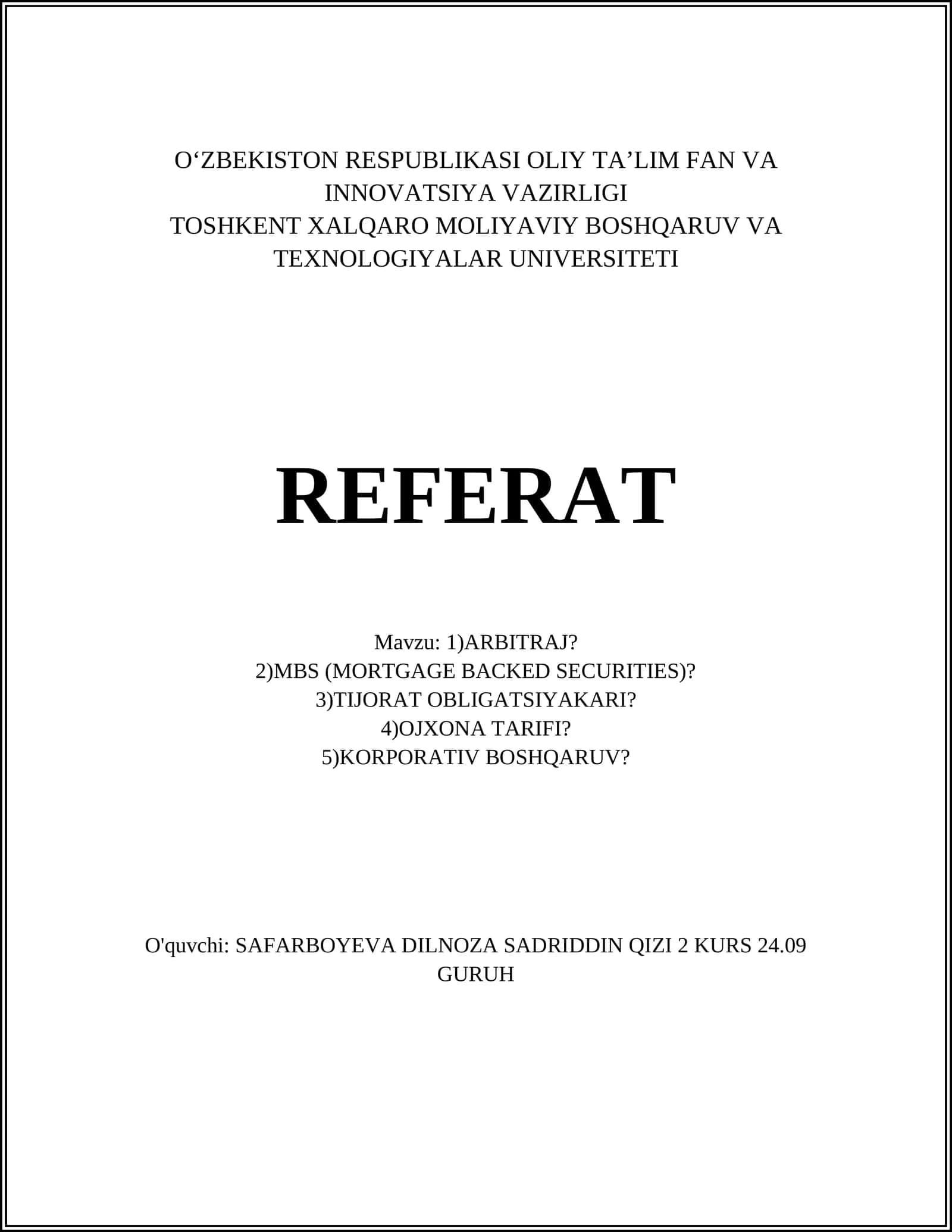 Arbitraj turlari va strategiyalari 1