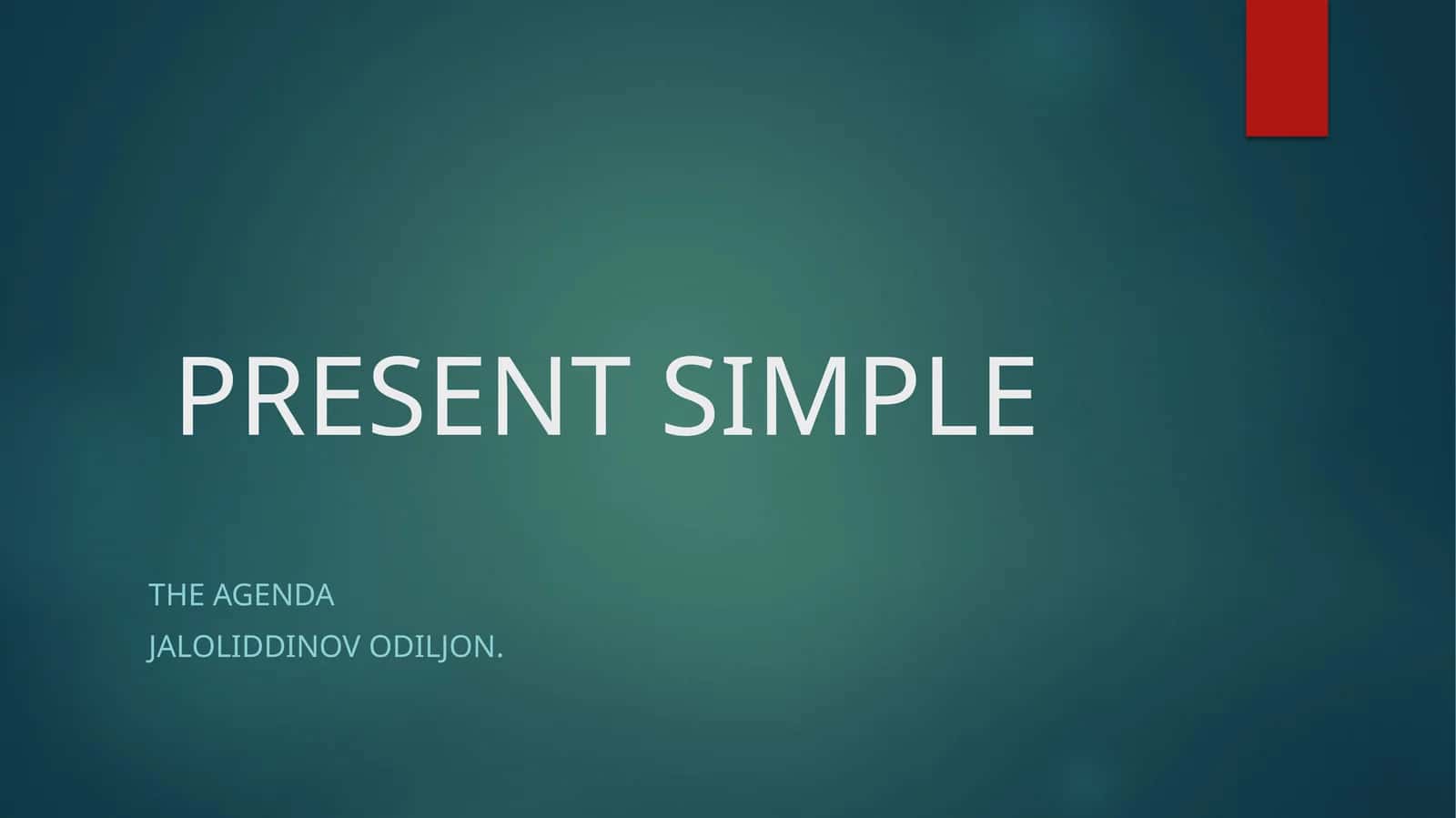 PRESENT SIMPLE 1