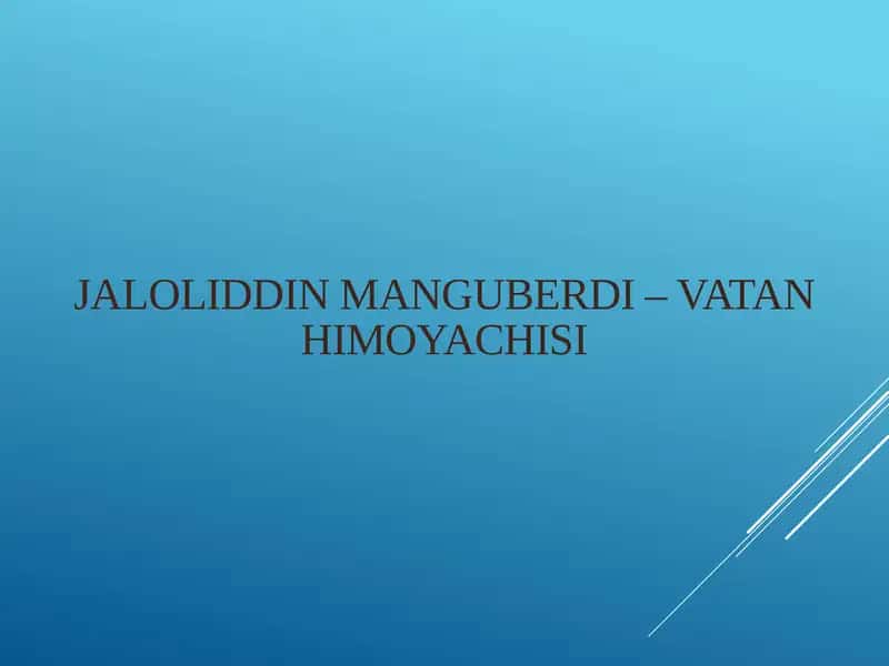 Jaloliddin Manguberdi – Vatan Himoyachisi 1