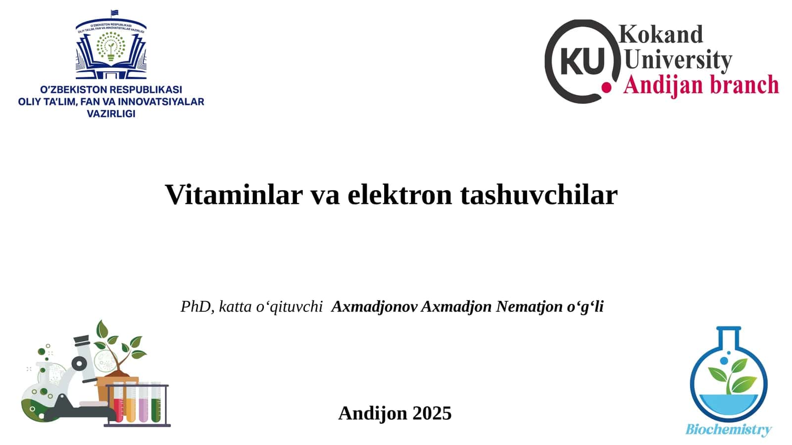 Vitaminlar va elektr tashuvchilar 1
