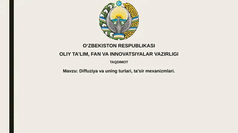 Diffuziya: Turlari, Mexanizmlari va Qonuniyatlari 1