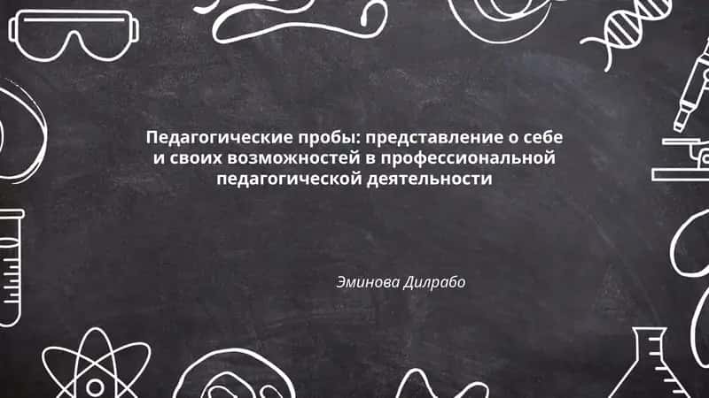Педагогические пробы: представление о себе и своих возможностей в профессиональной педагогической деятельности 1