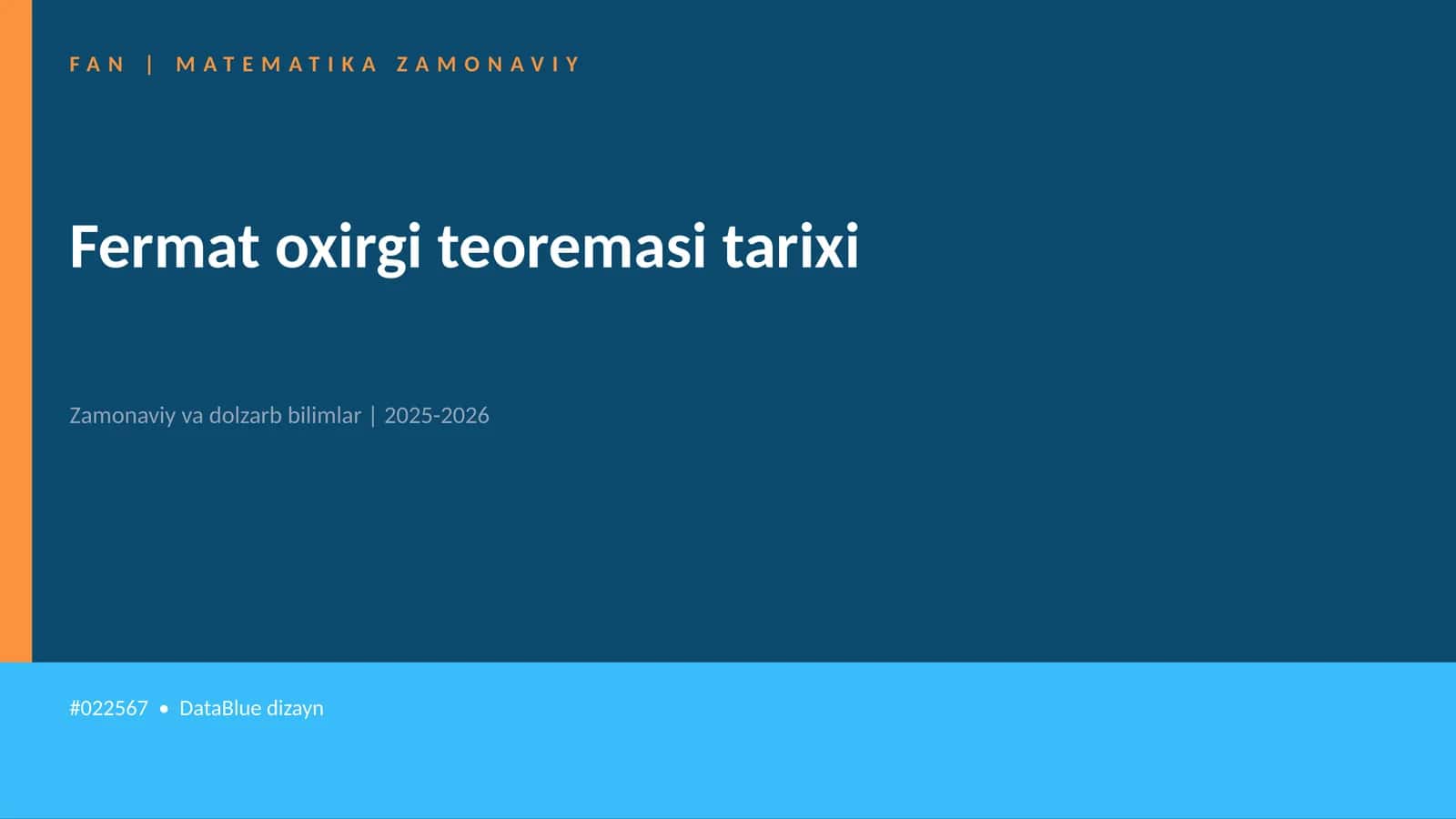 Fermat oxirgi teoremasi tarixi 1