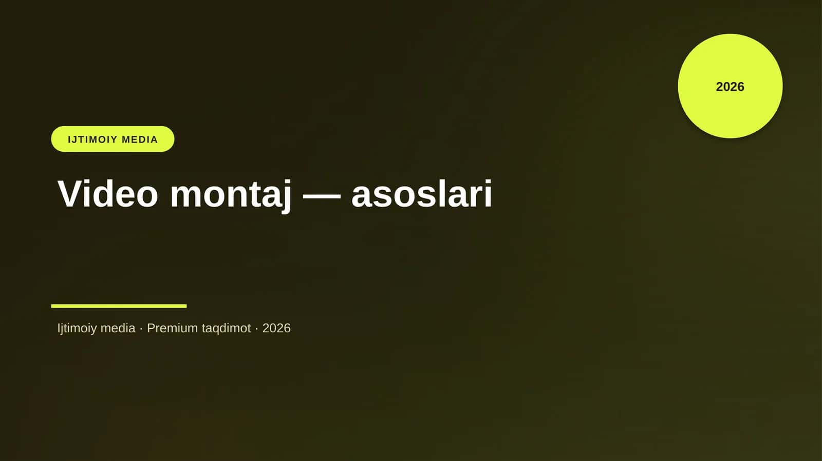 Video montaj — asoslari 1