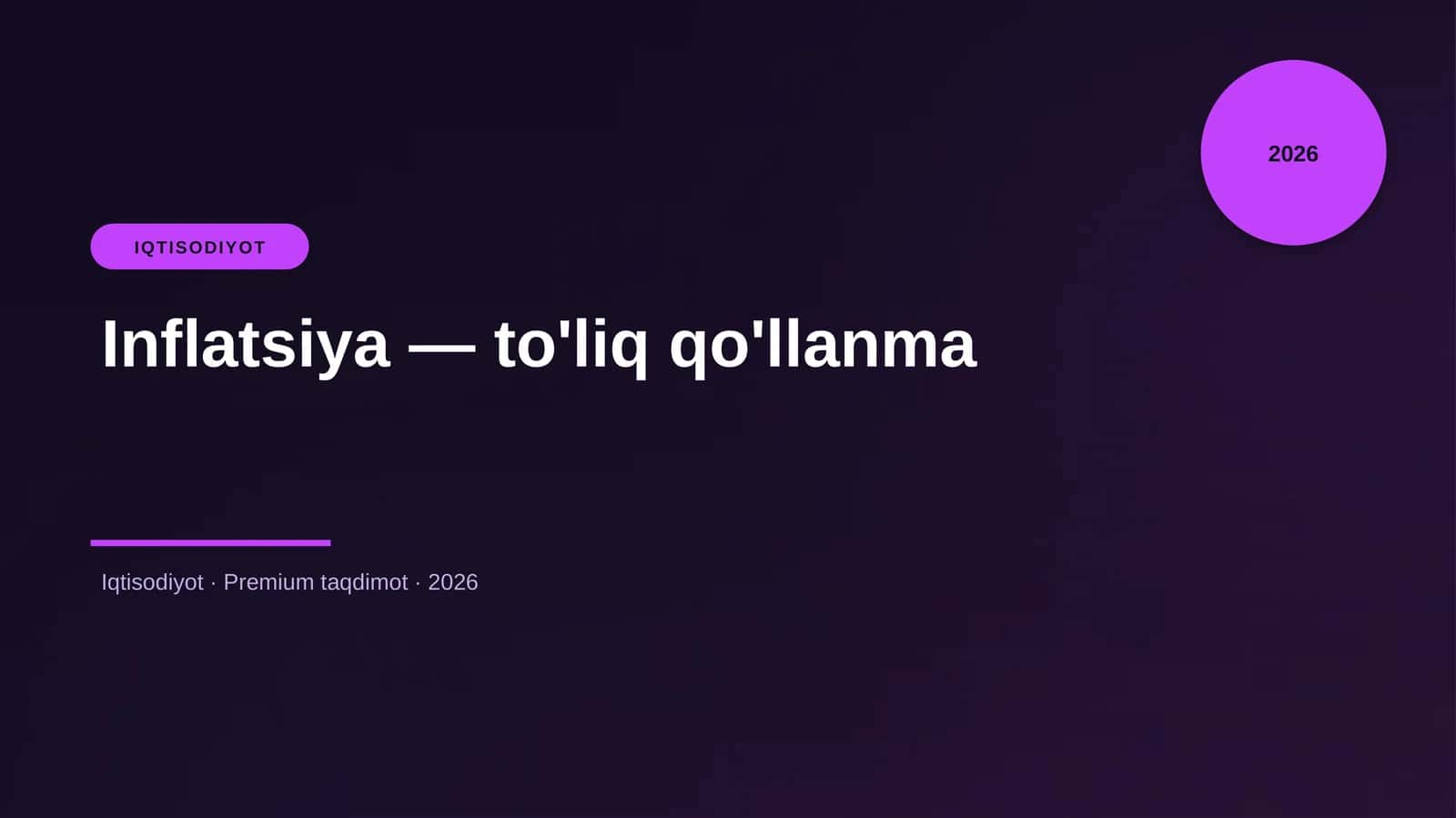 Inflatsiya — to'liq qo'llanma 1