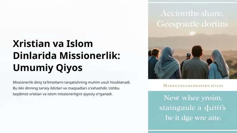 Xristian va Islom Dinlarida Missionerlik: Umumiy Qiyos 1