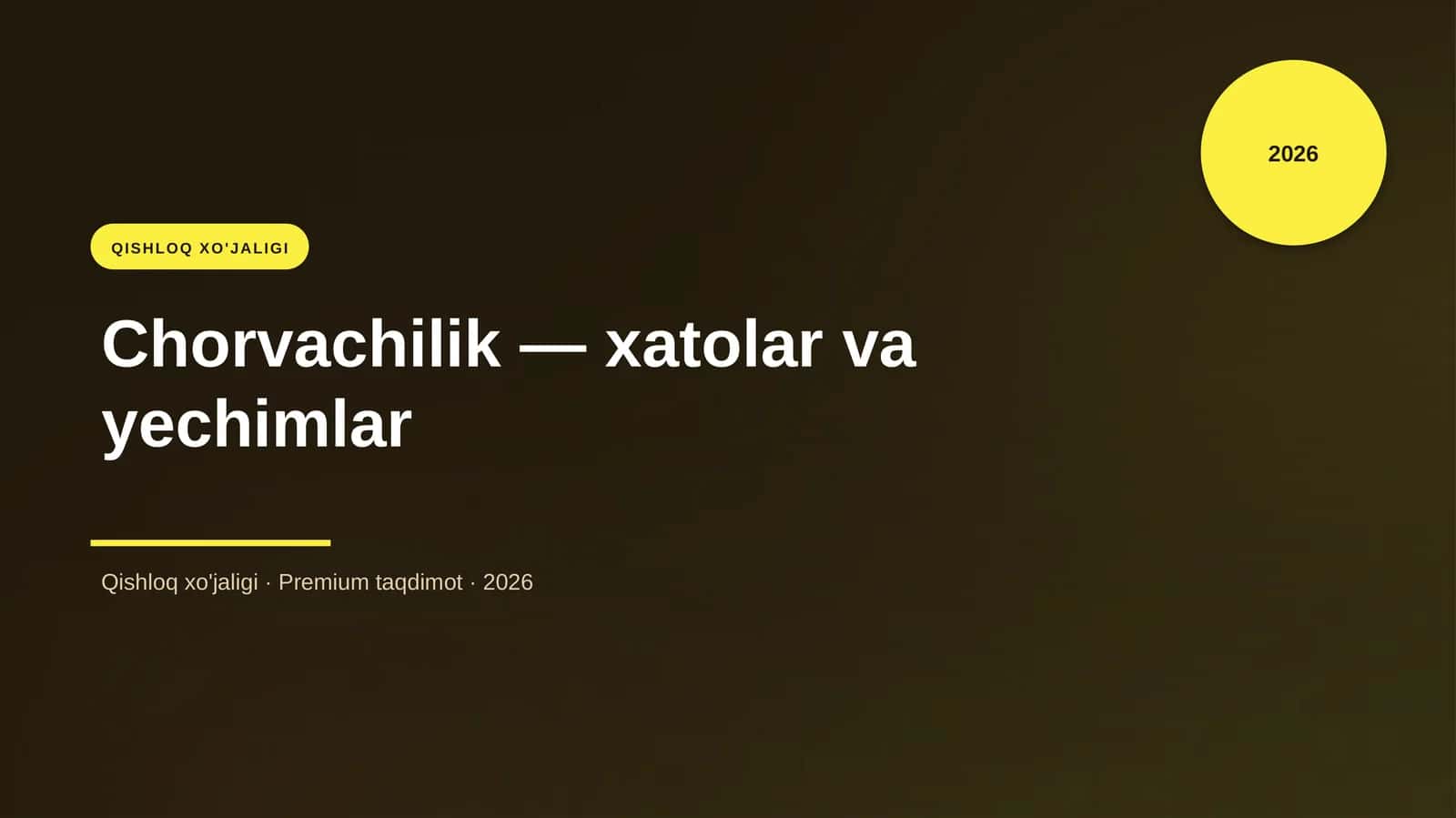 Chorvachilik — xatolar va yechimlar 1