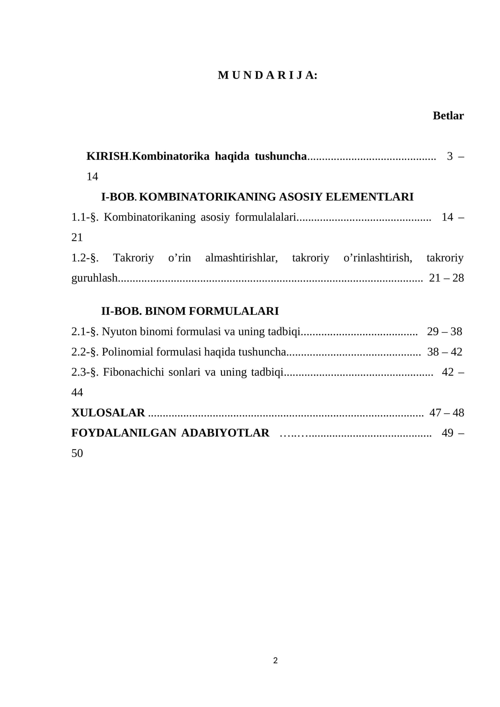 Kombinatorika haqida tushuncha 1