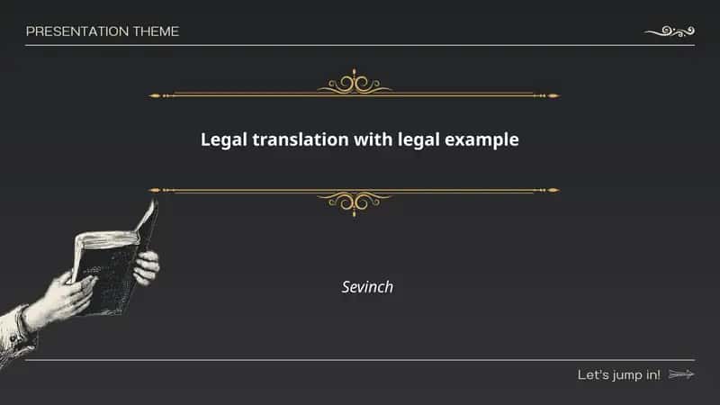Legal translation with legal example 1