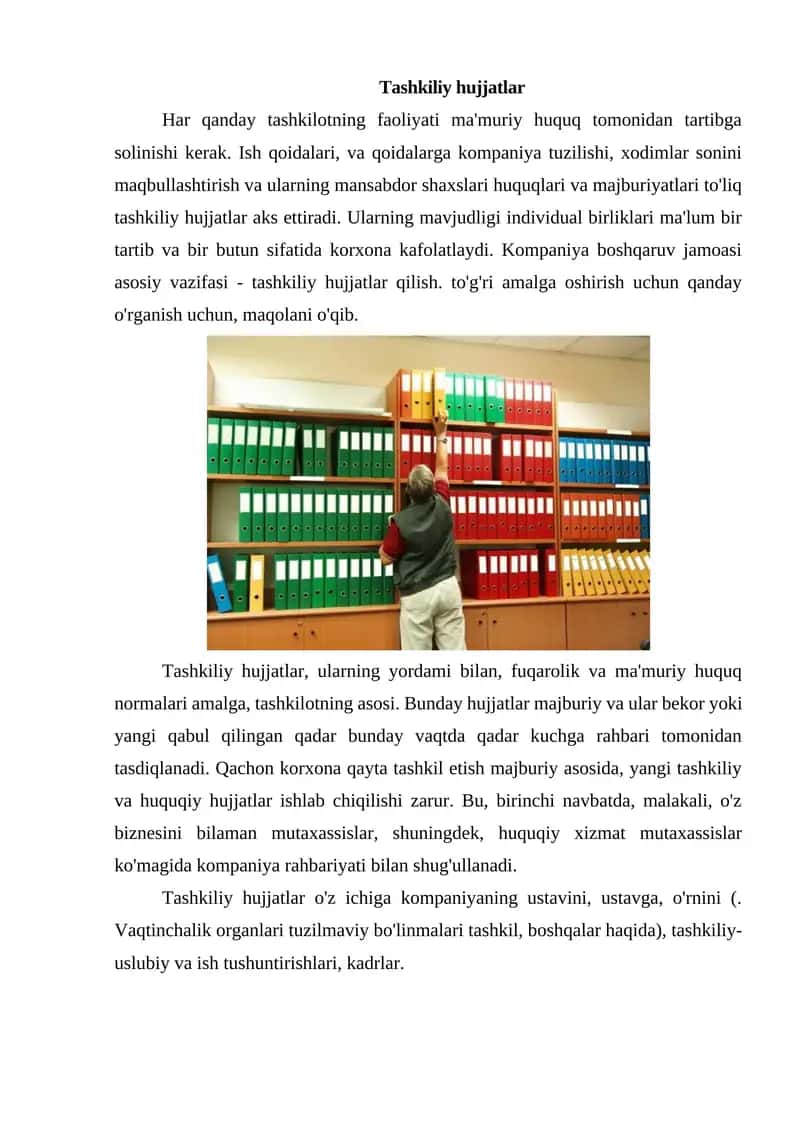 Tashkiliy hujjatlar 1