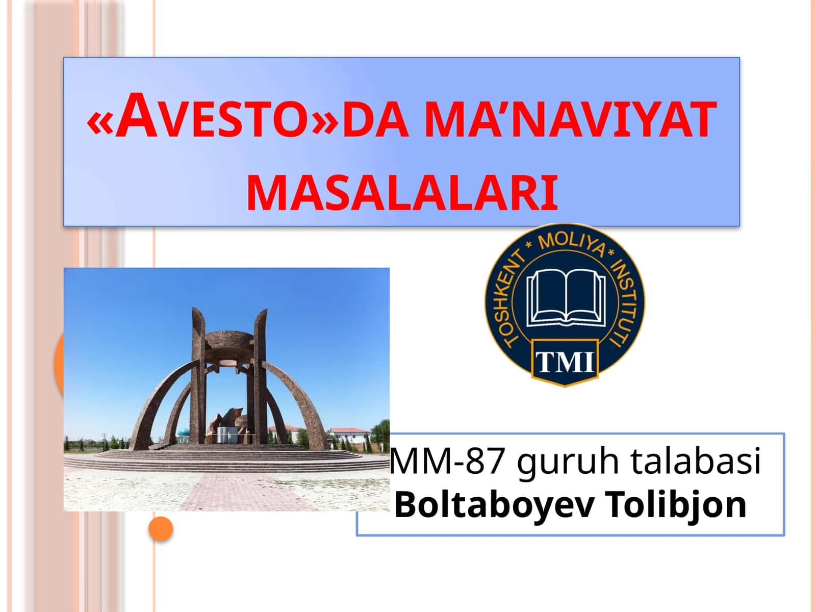 «Avesto»da ma’naviyat masalalari 1