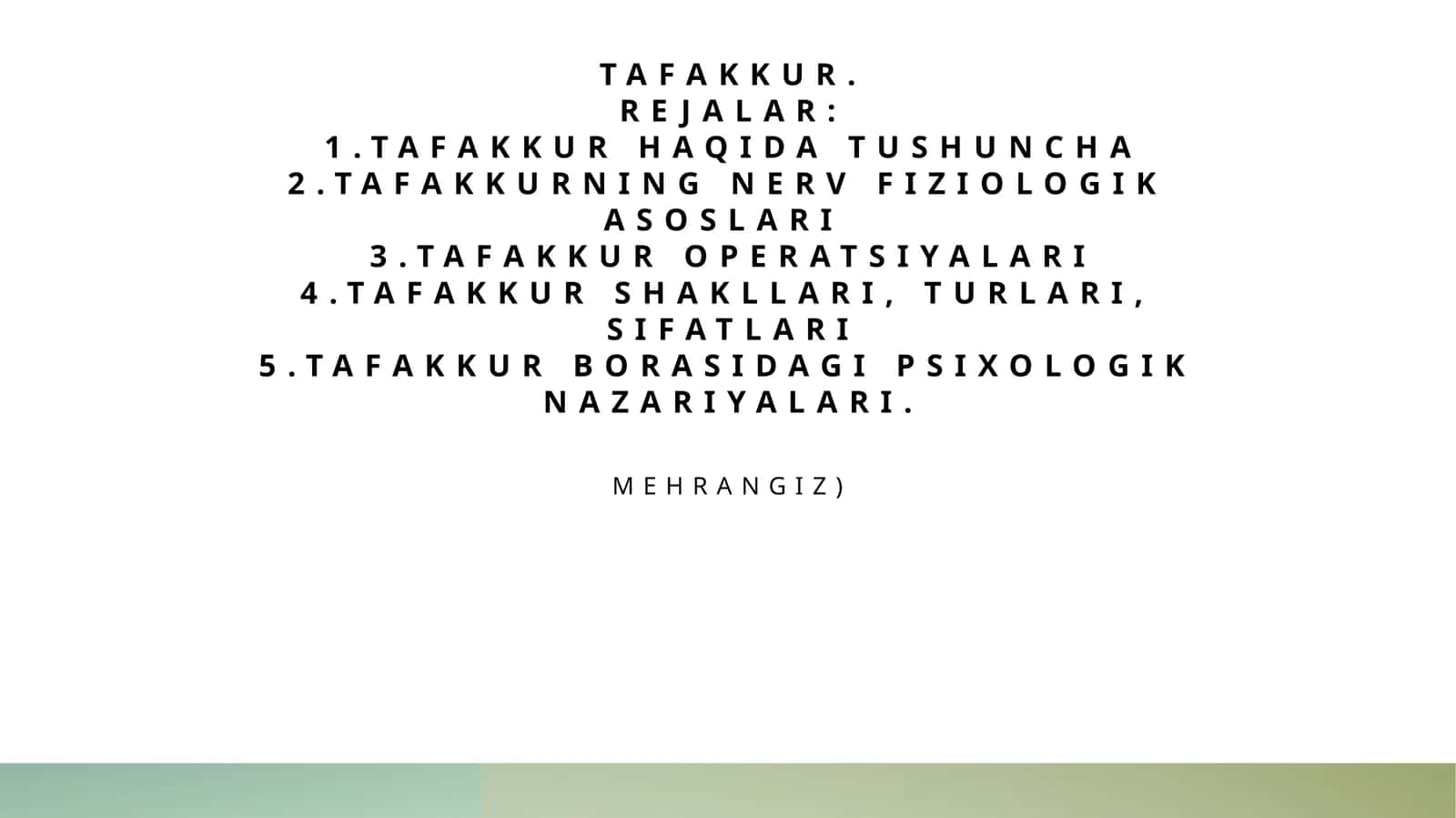 Tafakkur 1