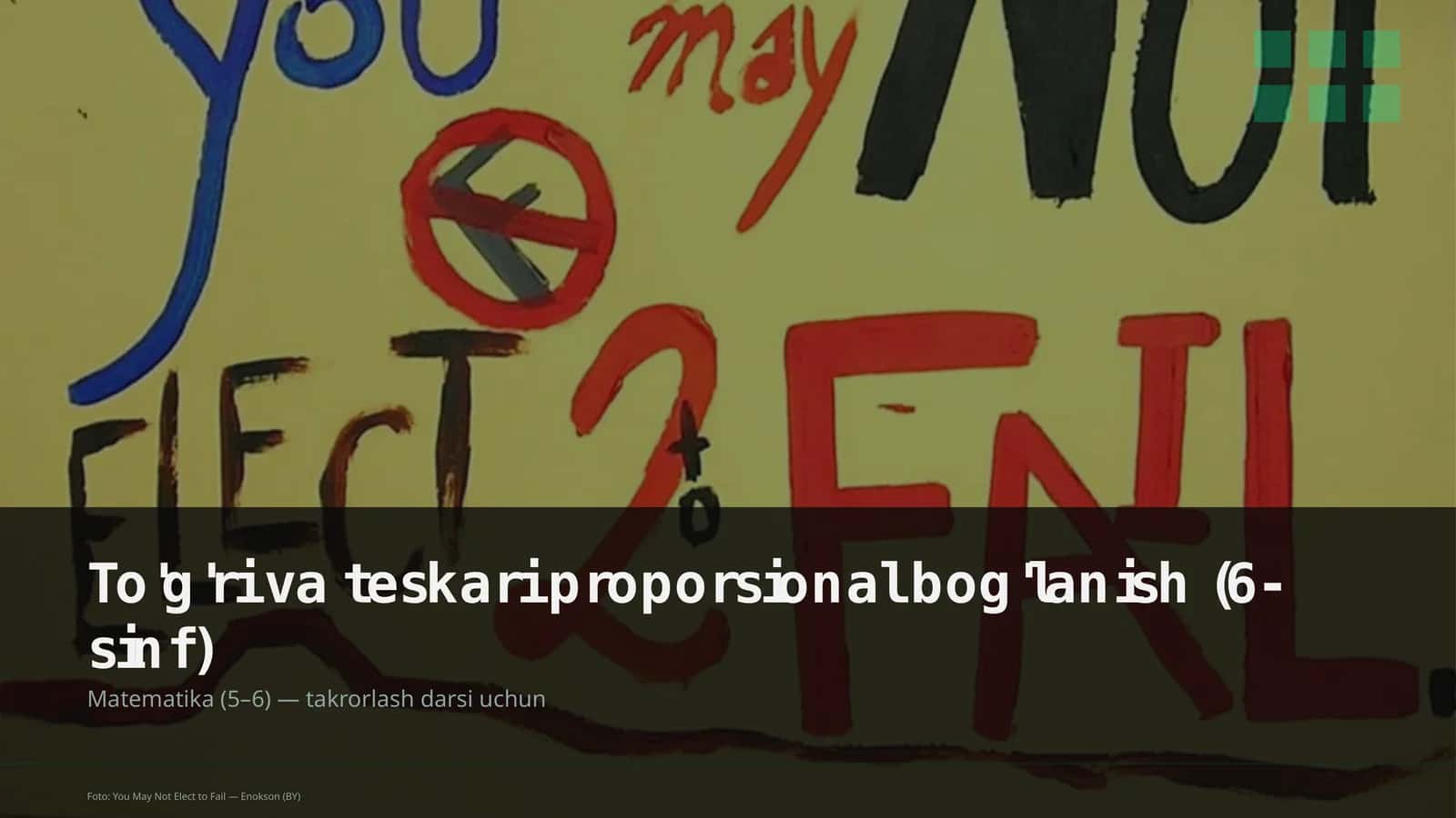 To'g'ri va teskari proporsional bog'lanish (6-sinf) 1