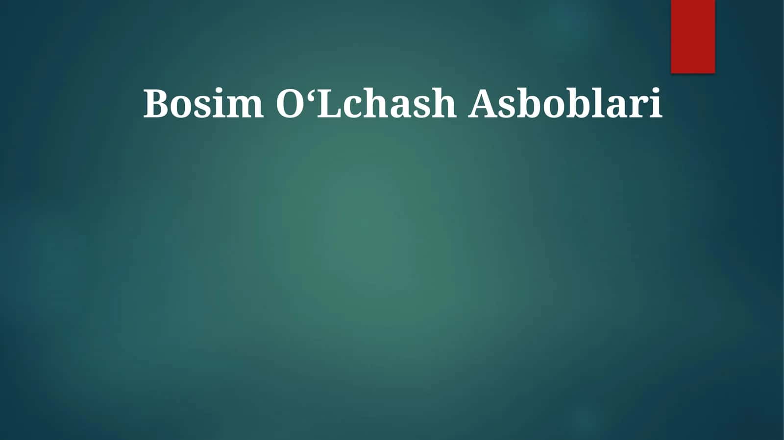 Bosim O'lchash Asboblari 1