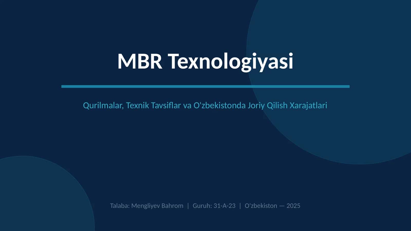 MBR Texnologiyasi 1