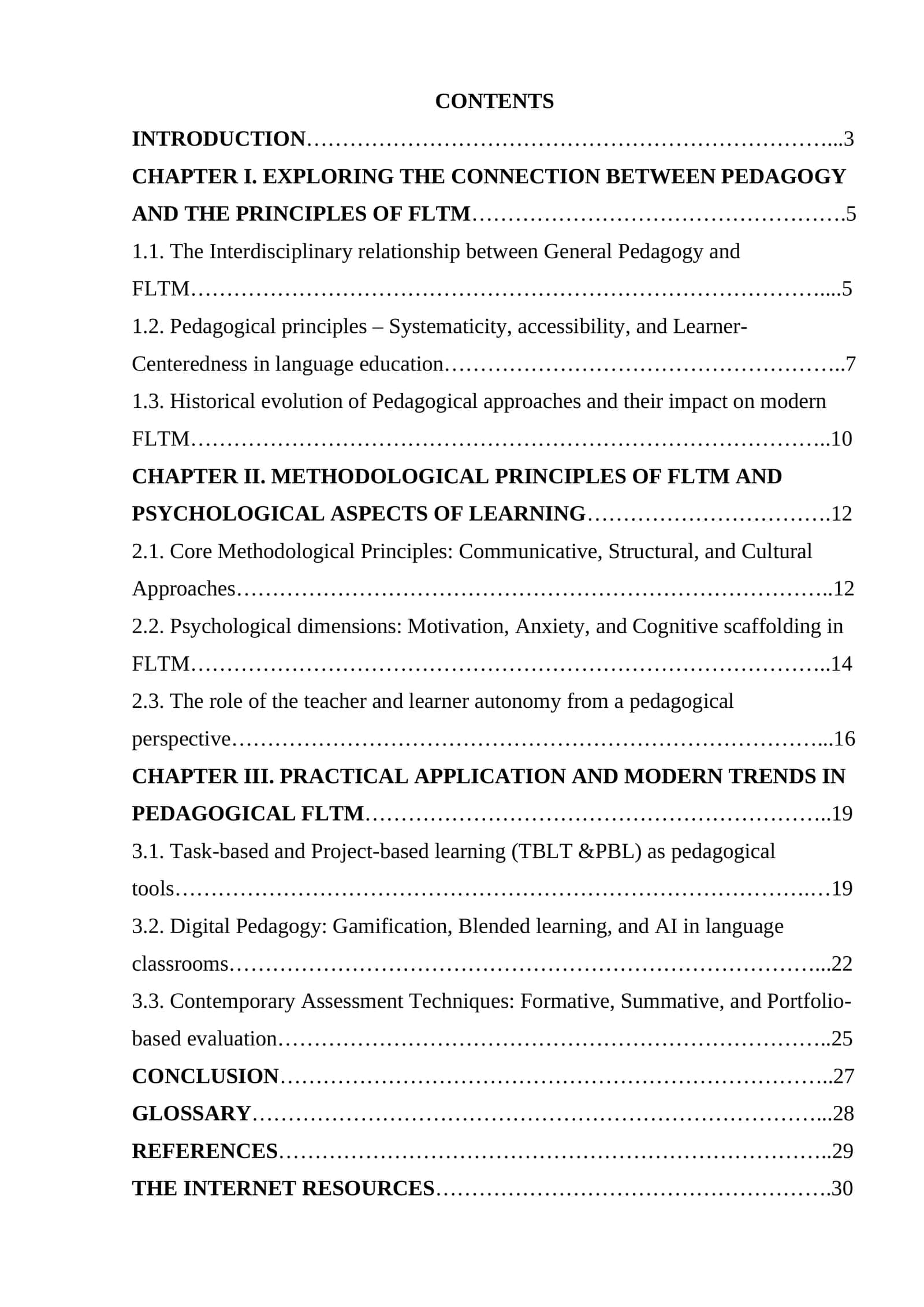 Exploring the connection between pedagogy and the principles of FLTM 1