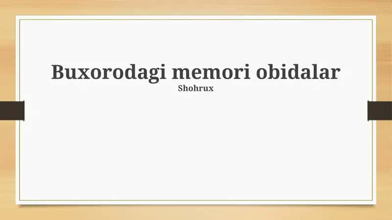 Buxorodagi memori obidalar 1