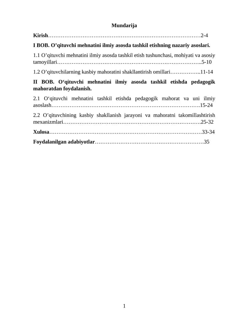 O'qituvchi mehnatini ilmiy asosda tashkil etish 1