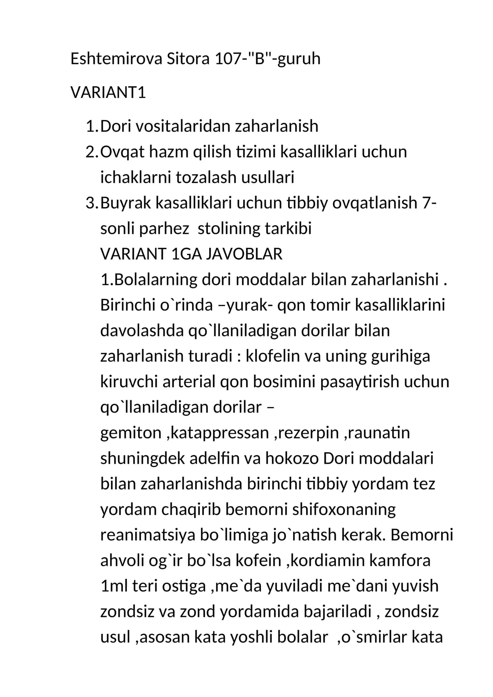 Dori vositalaridan zaharlanish 1