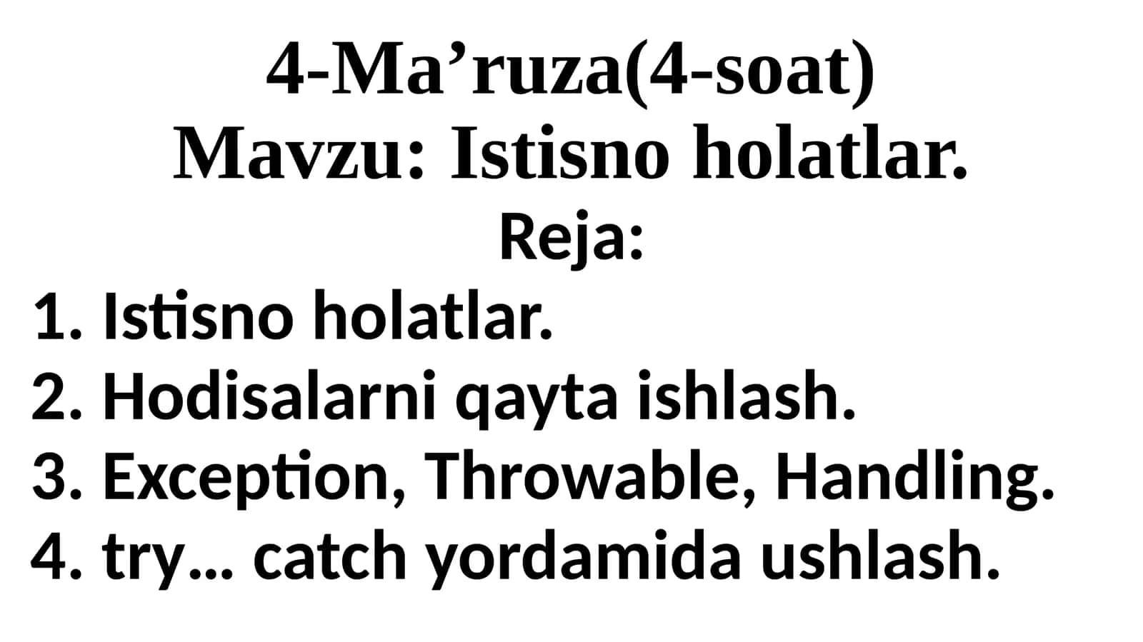 Istisno holatlar c# 1
