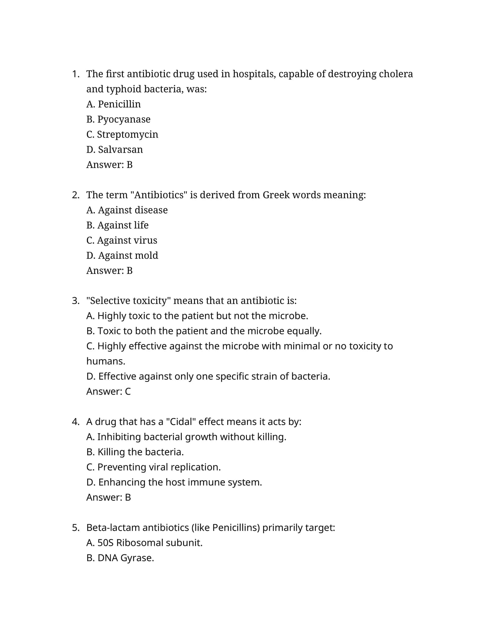 Antibiotics and Their Mechanism of Action 1